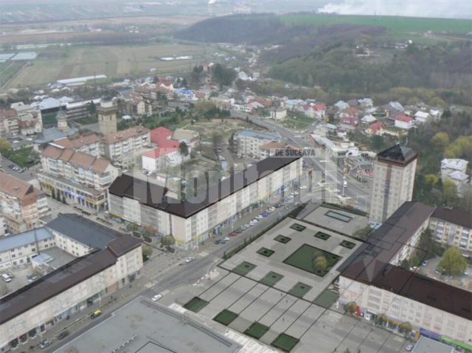 Așa ar arăta centrul Sucevei după proiectul schițat de arhitectul Constantin Gorcea, cu parcare subterană și mansarde de sticlă