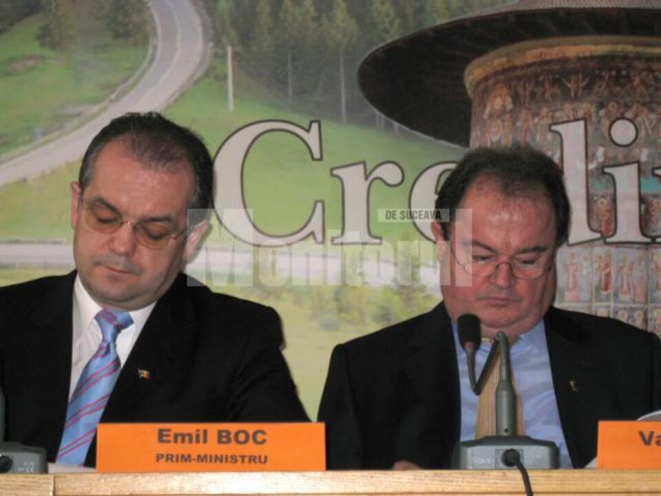 Emil Boc și Vasile Blaga au anunțat ieri, la Suceava, că autoritățile locale și județene sucevene vor beneficia anul acesta de sprijin financiar