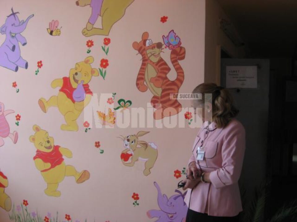 Pereții secției Pediatrie au fost pictați cu personaje din desenele animate