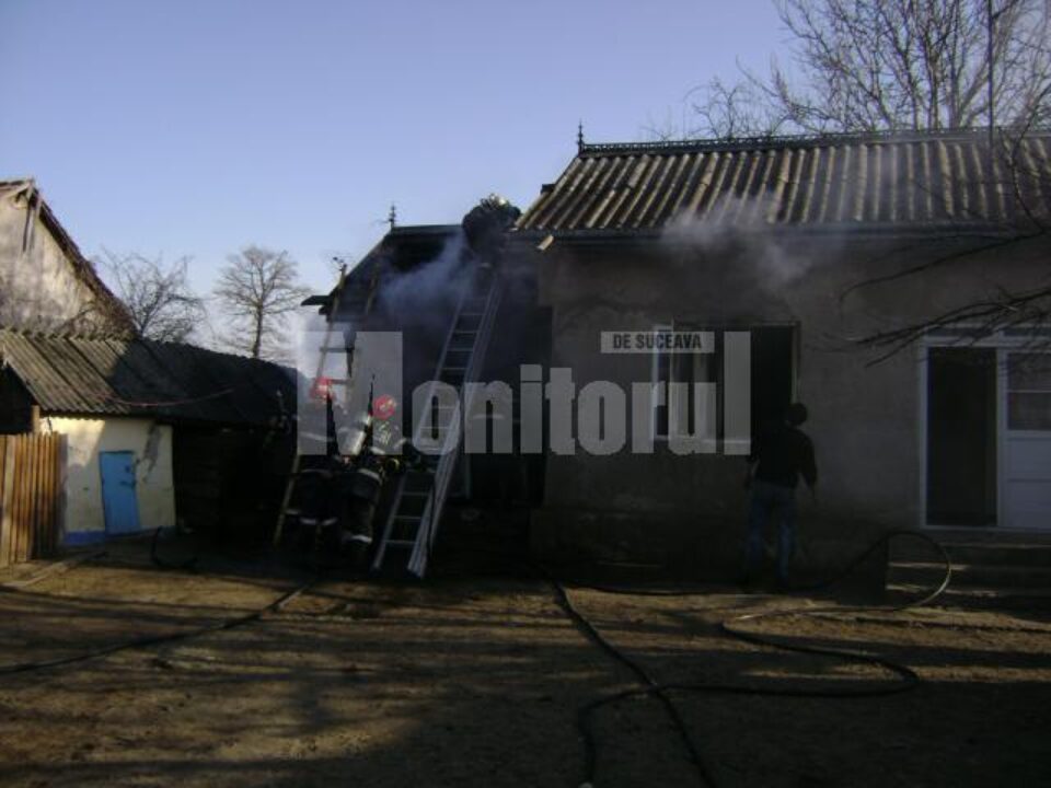 Pompierii au stins incendiul dar nu au putut face nimic pentru nonagenară