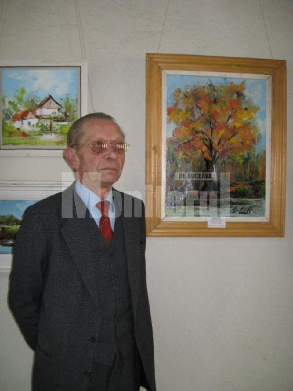 George L. Ostafi și „Autoportretul” său George L. Ostafi și „Autoportretul” său