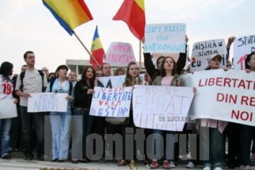 Basarabenii din Suceava s-au solidarizat cu protestatarii de la Chișinău