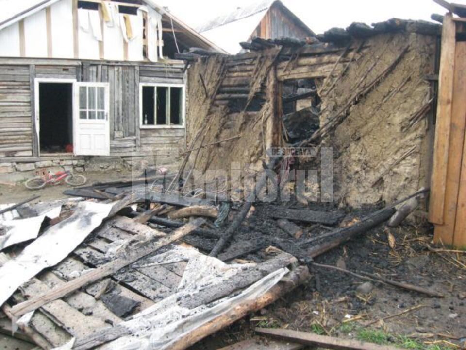 Flăcările amenințau să se extindă și la celelalte case din apropiere