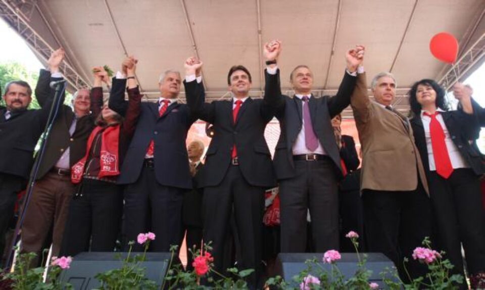 La mitingul electoral de la Iași a participat și președintele PSD, Mircea Geoană. Foto: MEDIAFAX