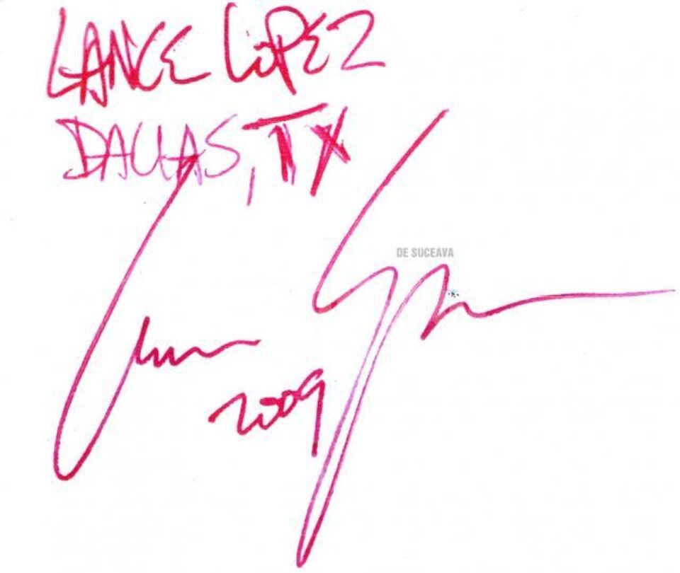 Autograf Lance Lopez Autograf Lance Lopez
