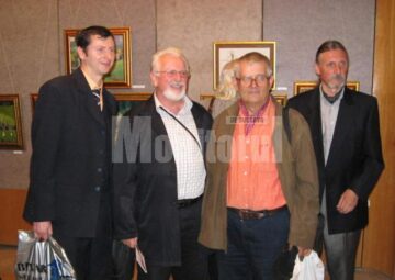 Cătălin Chifan, Liviu Suhar, Costin Neamțu și Traian Postolache la vernisaj