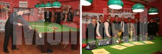Turneul de snooker de la Suceava a oferit partide atractive, iar participanții (foto dreapta) au remarcat organizarea fără cusur a competiției