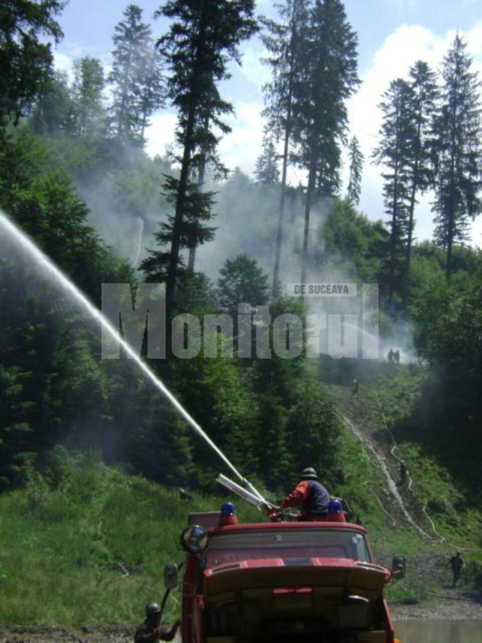 Exercițiu tactic: Pompieri și silvicultori, testați în simularea unui incendiu la pădure