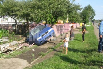 Mașina s-a oprit în curtea unei gospodării din Milișăuți