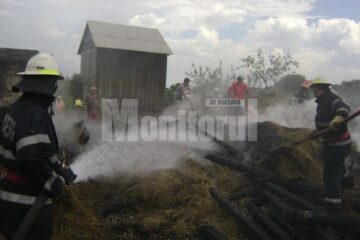 Incendiu provocat de un trăsnet, la Mironu