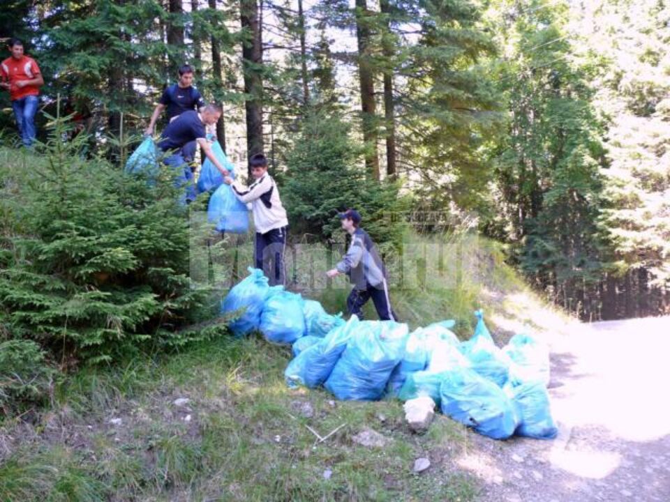 Gunoiul aruncat de turiștii certați cu bunul-simț a fost adunat ieri din masivul Rarău de un grup format din peste 40 de voluntari