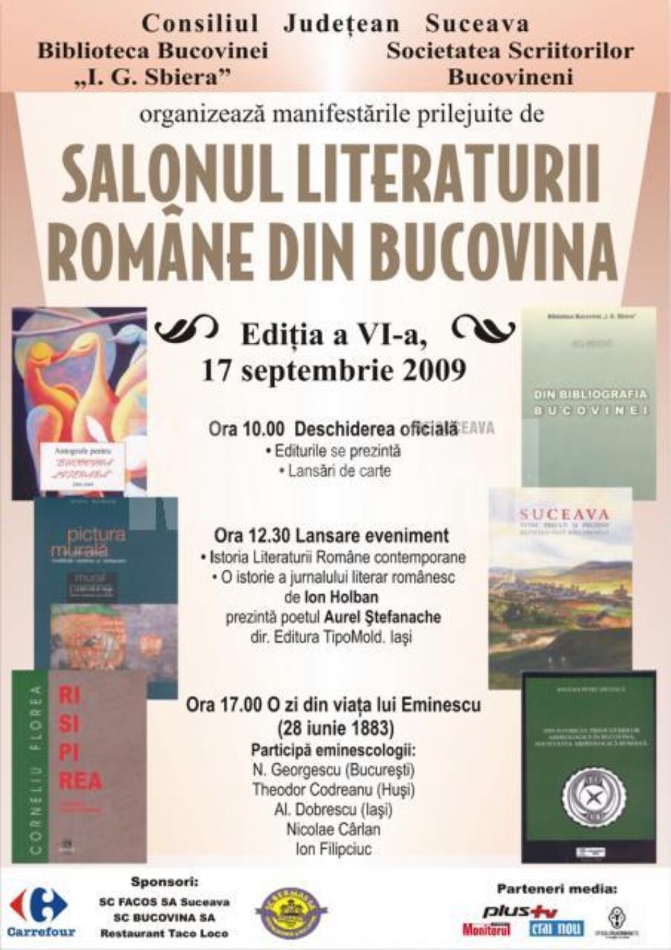 Ediția a VI-a: Salonul Literaturii Române din Bucovina