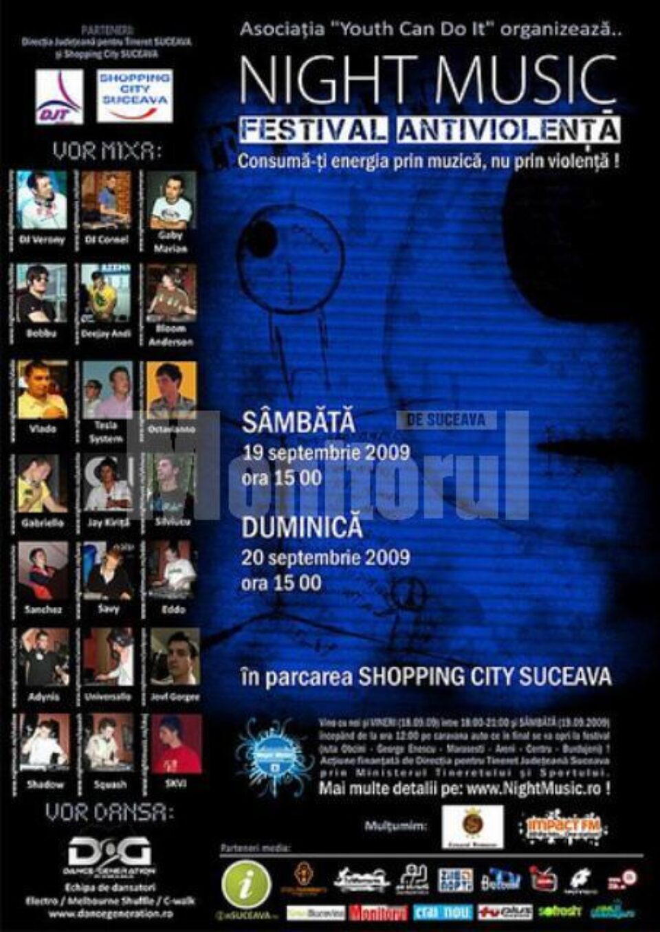 Sfârșitul săptămânii: „Night Music - Festivalul Antiviolență”, la Shopping City