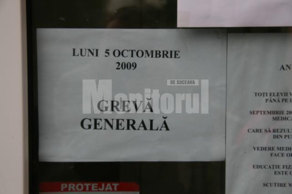 Grevă generală în toate școlile și grădinițele din județul Suceava