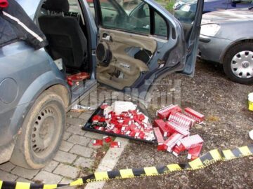 Prins în trafic: Înarmat cu pistol, cu mașina plină cu țigări de contrabandă