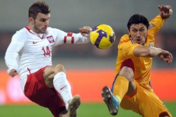 Reprezentativa României, învingătoare în fața selecționatei Poloniei. Foto: MEDIAFAX