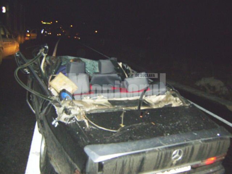 Așa arată după accident mașina hunedoreanului