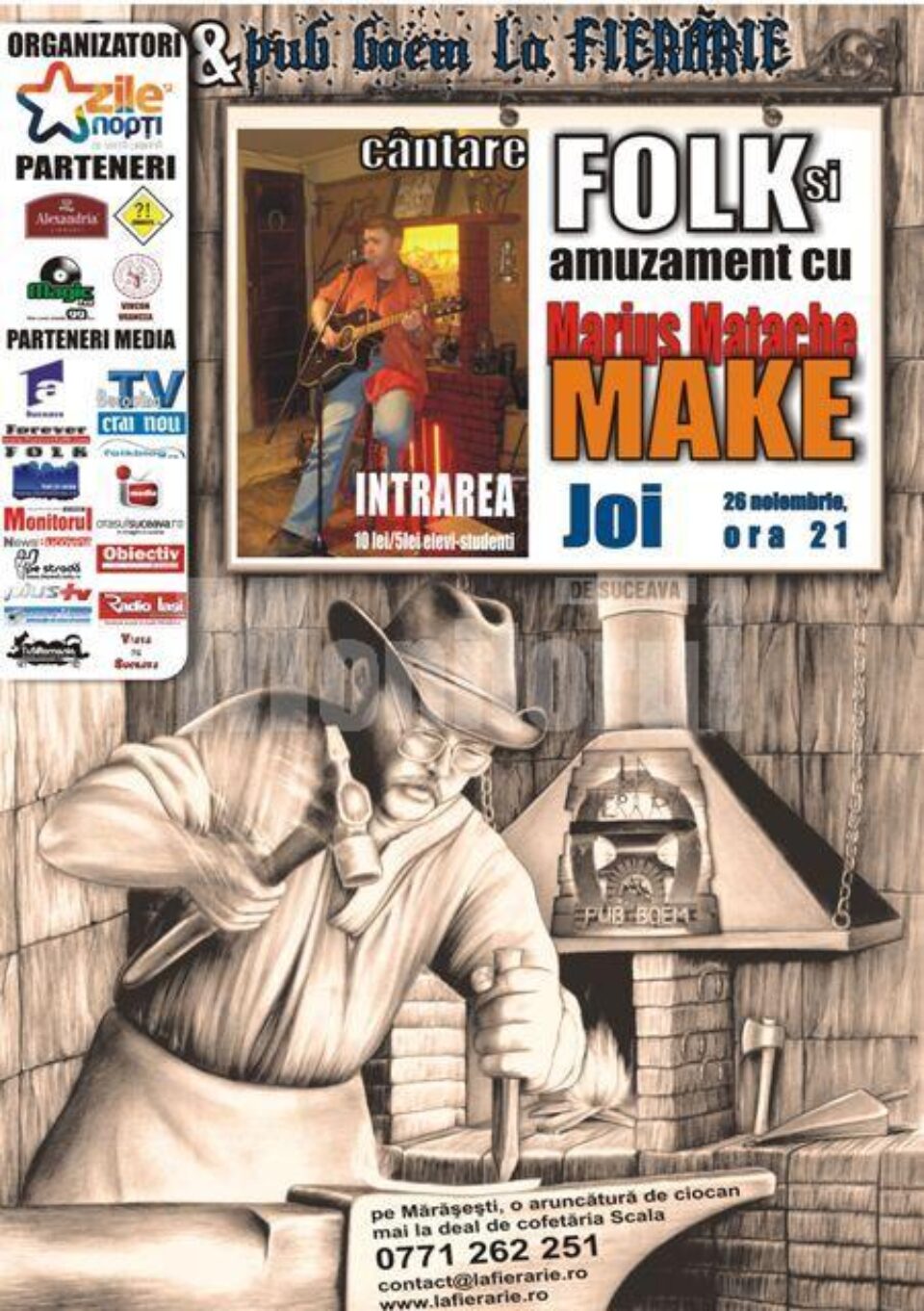 Cultural: Recital de muzică folk, „La Fierărie”