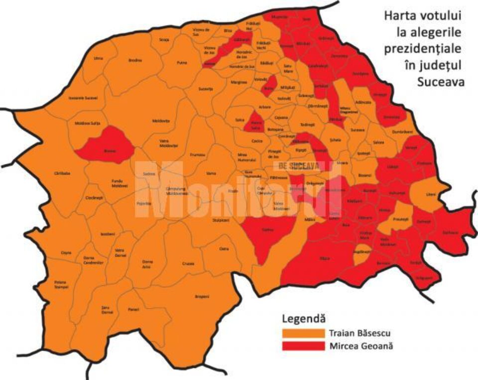 Rezultate: Suceava, singurul județ din Moldova în care a câștigat Traian Băsescu
