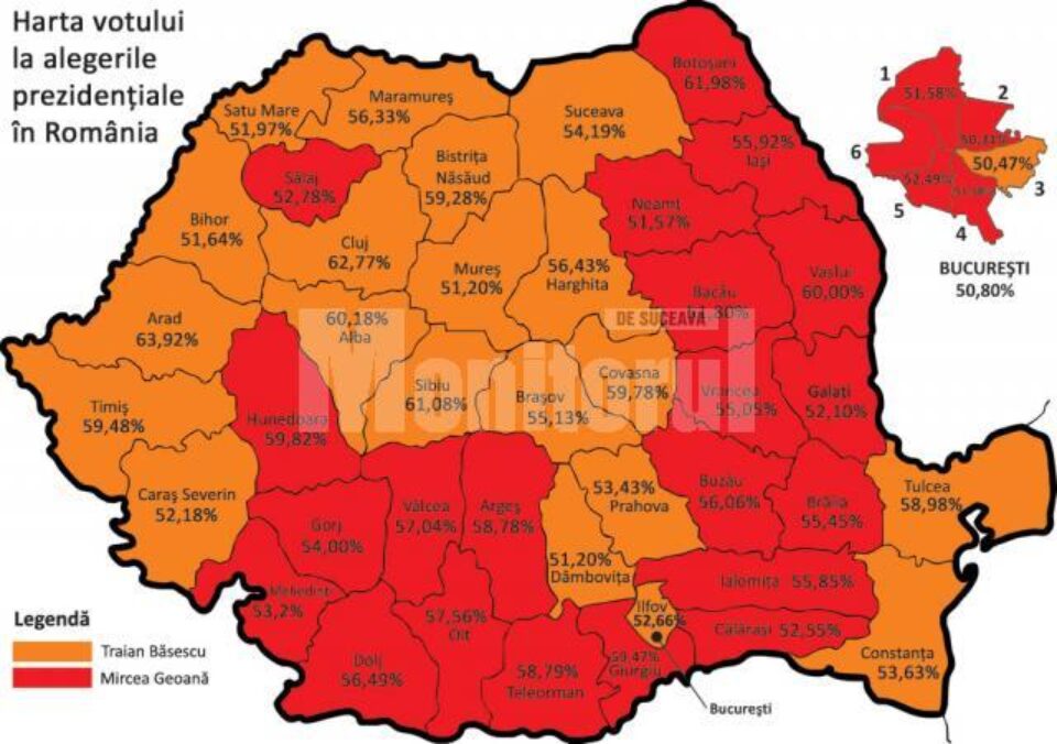 Rezultate: Suceava, singurul județ din Moldova în care a câștigat Traian Băsescu