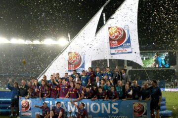 FC Barcelona a câștigat Campionatul Mondial al cluburilor, acesta fiind al șaselea trofeu obținut de echipă în 2009. Foto: MEDIAFAX