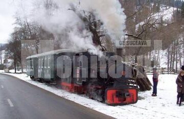 Turiștii care vizitează Moldovița pot face o plimbare cu trenulețul "Huțulca", tras de o locomotivă cu abur Kraus