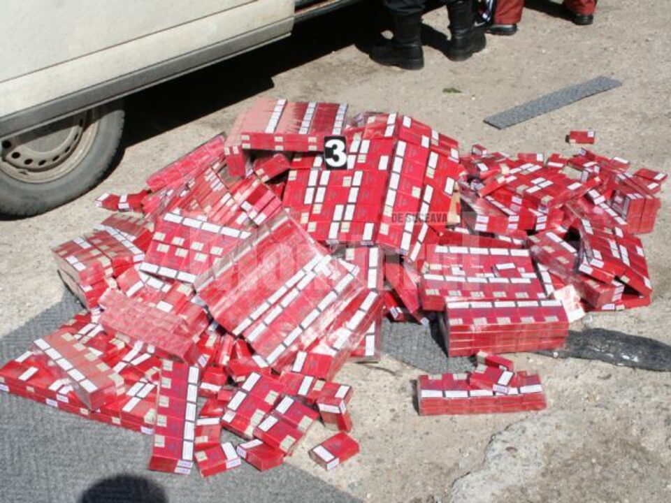 Țigări de contrabandă cu direcția Botoșani, confiscate la Siret