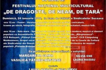 Cultural: Festivalul Național „De dragoste, de neam, de țară”, la Suceava