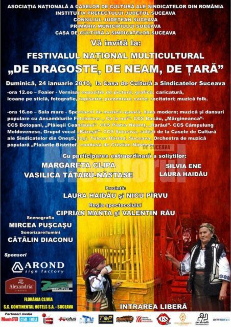 Cultural: Festivalul Național „De dragoste, de neam, de țară”, la Suceava