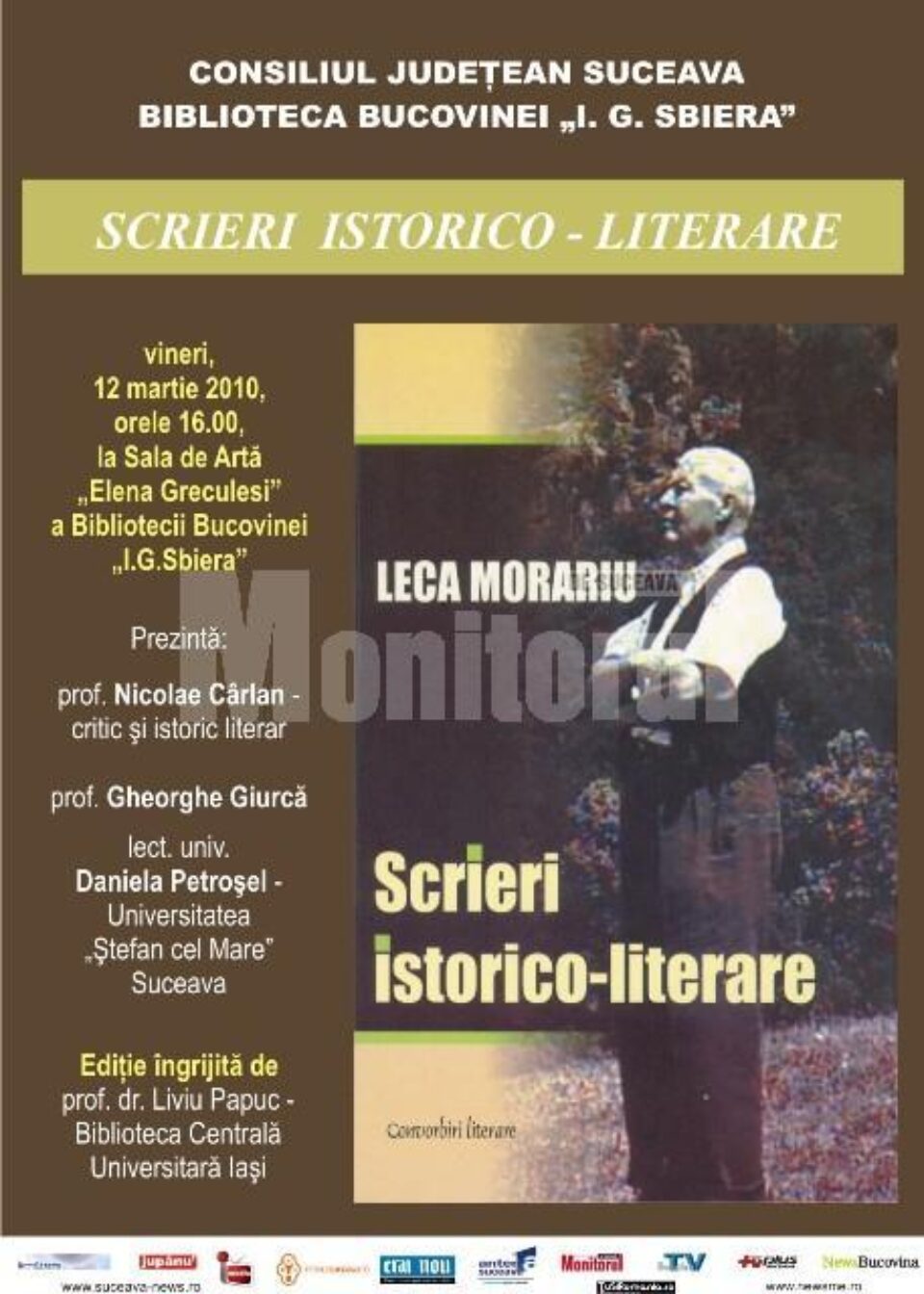Lansare de carte: “Scrieri istorico-literare”