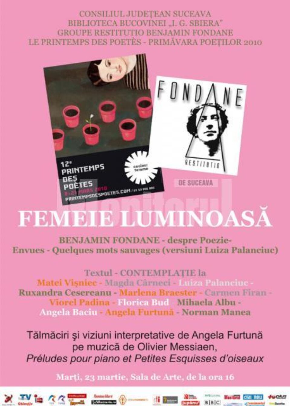 Ediție de gală: „Femeie luminoasă”, sesiune de lecturi, la Biblioteca Bucovinei