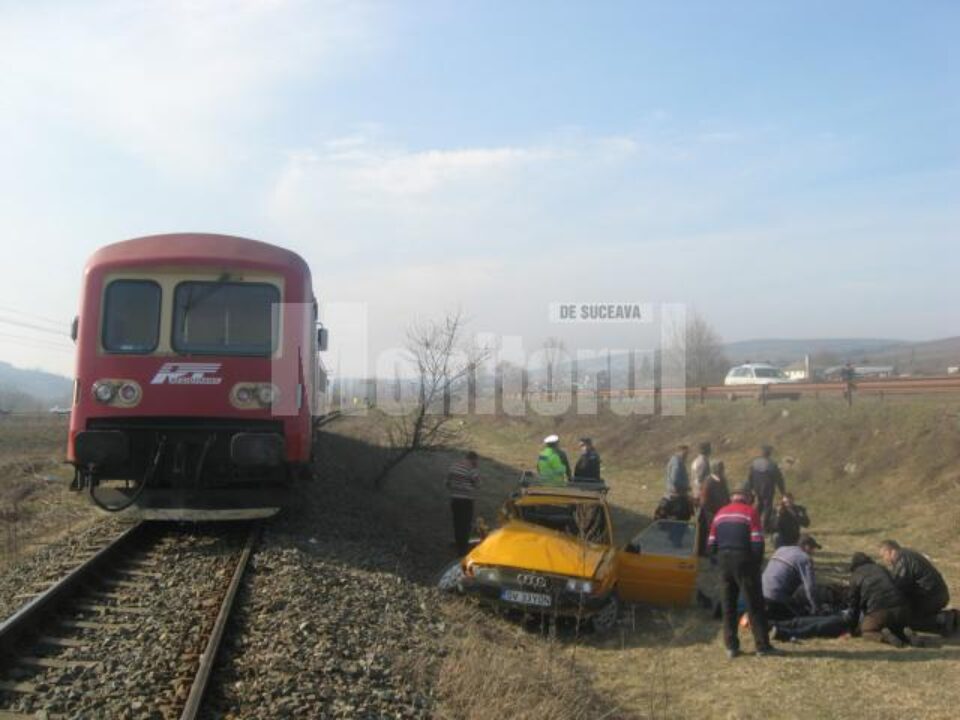 Accidentul soldat cu moartea a doi soți și rănirea gravă a încă trei persoane, după ce mașina în care se aflau aceștia a fost lovită de un tren