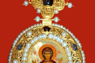 Insignă arhierească de forma unei iconițe-medalion