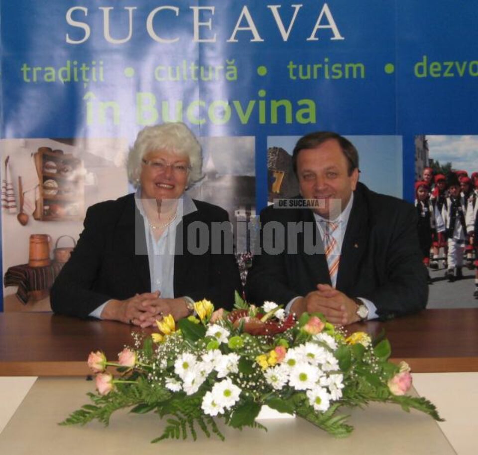 Fostul comisar european al agriculturii Mariann Fischer Boel și Gheorghe Flutur