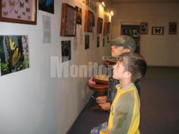 Copii vizitând expoziția