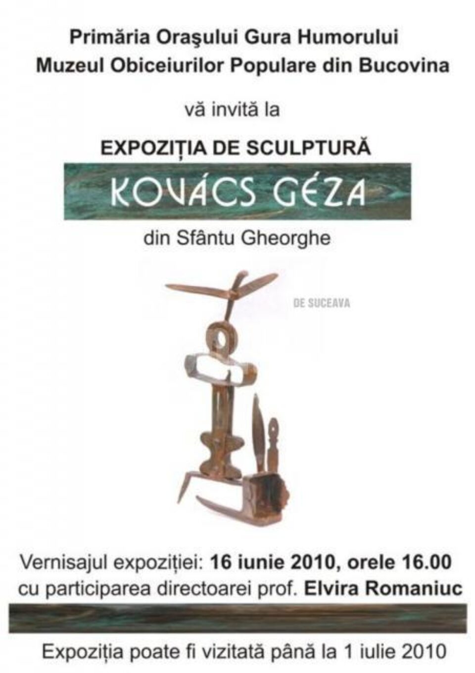 La Gura Humorului: Expoziție de sculptură
