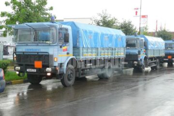 Convoiul, format din camioane și mașini de teren, a plecat din Capitală ieri dimineață, la ora 6.00