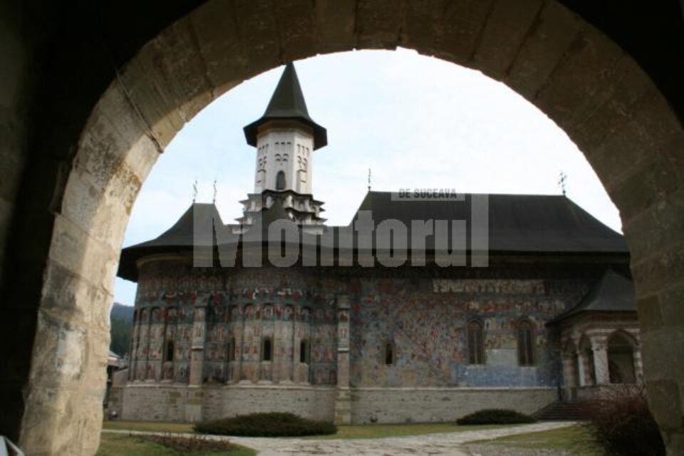 Pictura exterioară a bisericii de la Sucevița cuprinde și o reprezentare a scării Sfântului Ioan Scărarul