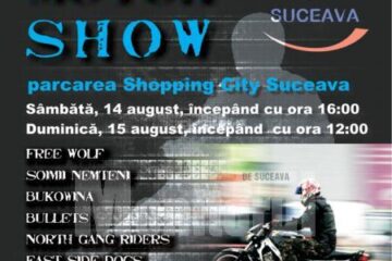 Spectacol: Cascadorii și demonstrații pe motociclete, la Shopping City Suceava