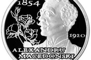 Monedă de argint BNR de 10 lei. 2009 - 155 ani de la nasterea poetului Alexandru Macedonski