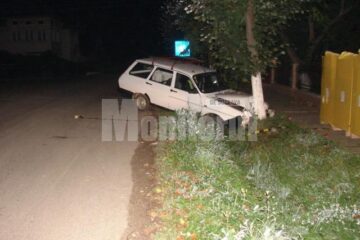 Vecinul i-a lăsat mașina proptită în copac