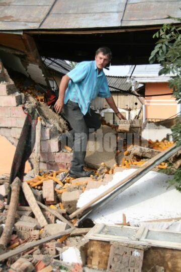 Șansă imensă: A scăpat cu viață din casa distrusă de explozie