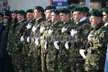 Ceremonial: Depuneri de coroane la statuia Bucovina Înaripată, de Ziua Armatei