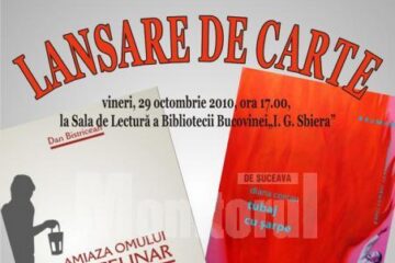 Literatură: Dublă lansare de carte, la Biblioteca „I. G. Sbiera”