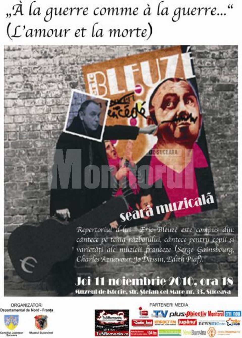 Seară muzicală: Artistul francez Eric Bleuzé, în concert la Muzeul de Istorie