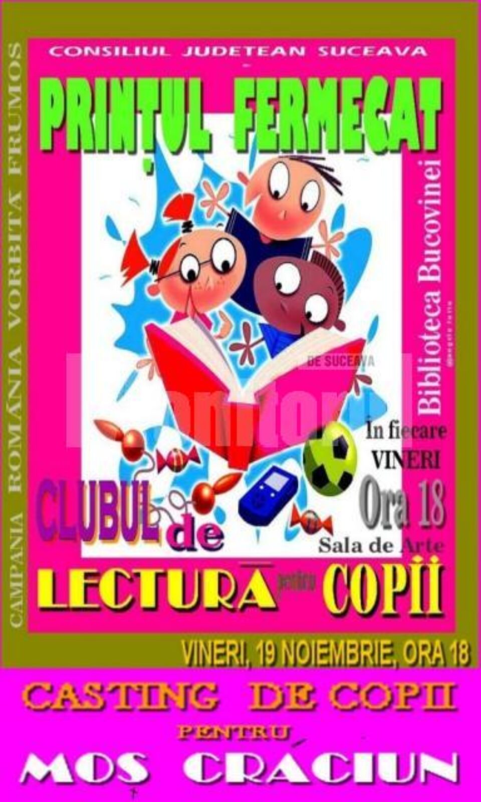 Biblioteca Bucovinei: Casting de copii pentru Moș Crăciun