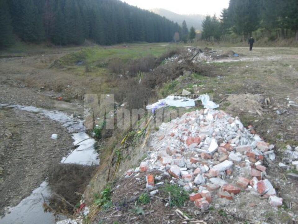 Malul unui pârâu aflat la marginea pădurii, la mică distanță de Mănăstirea Putna, a fost transformat într-o adevărată groapă de gunoi