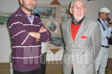 Artistul plastic Dumitru Bostan și criticul de artă Valentin Ciucă