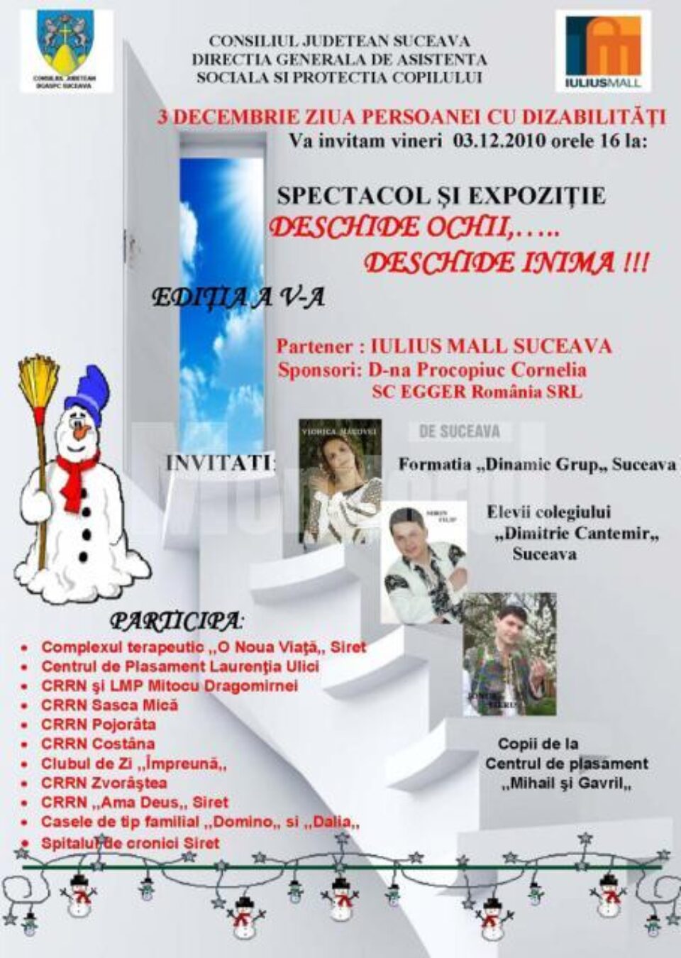 Spectacol și expoziție: „Deschide ochii, deschide inima!”, ediția a V- a, la Iulius Mall