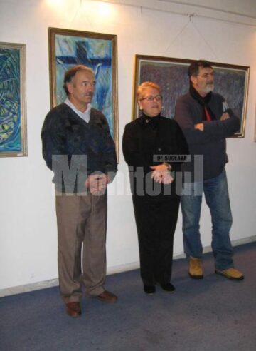 Gigi Ropciuc, Angela Pitariu-Bolnavu și Mihai Pînzaru PIM, la vernisaj